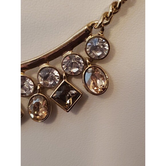 Givenchy Gold tone Statement Necklace Rhinestone Dangle Collar Chain Runway - Picture 3 of 16
